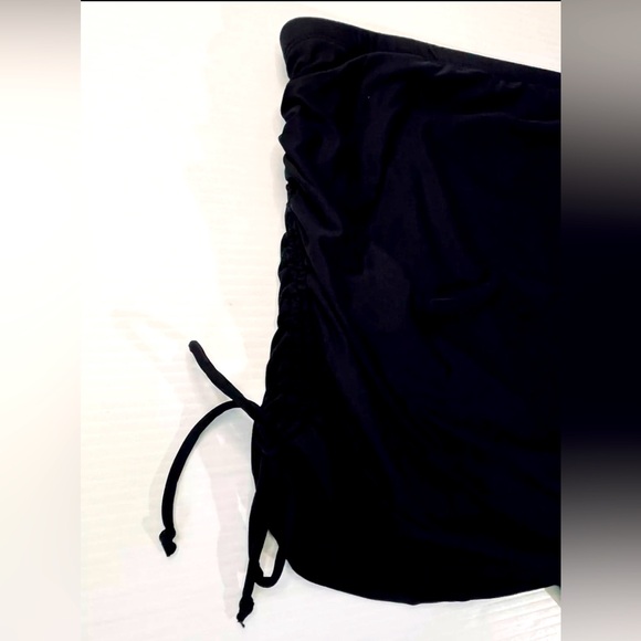 Freshwater Side-Tie Ruched Skirtini Womens Plus Sz 3X Black Swim Skirt NWT - Picture 6 of 15